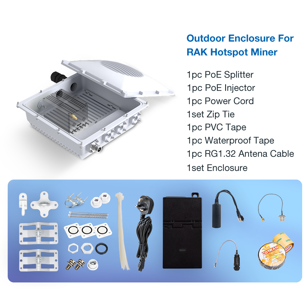 Outdoor Enclosure for Gateway, RAK Hotspot Miner Device Compatibility, EU (Plug Standard)