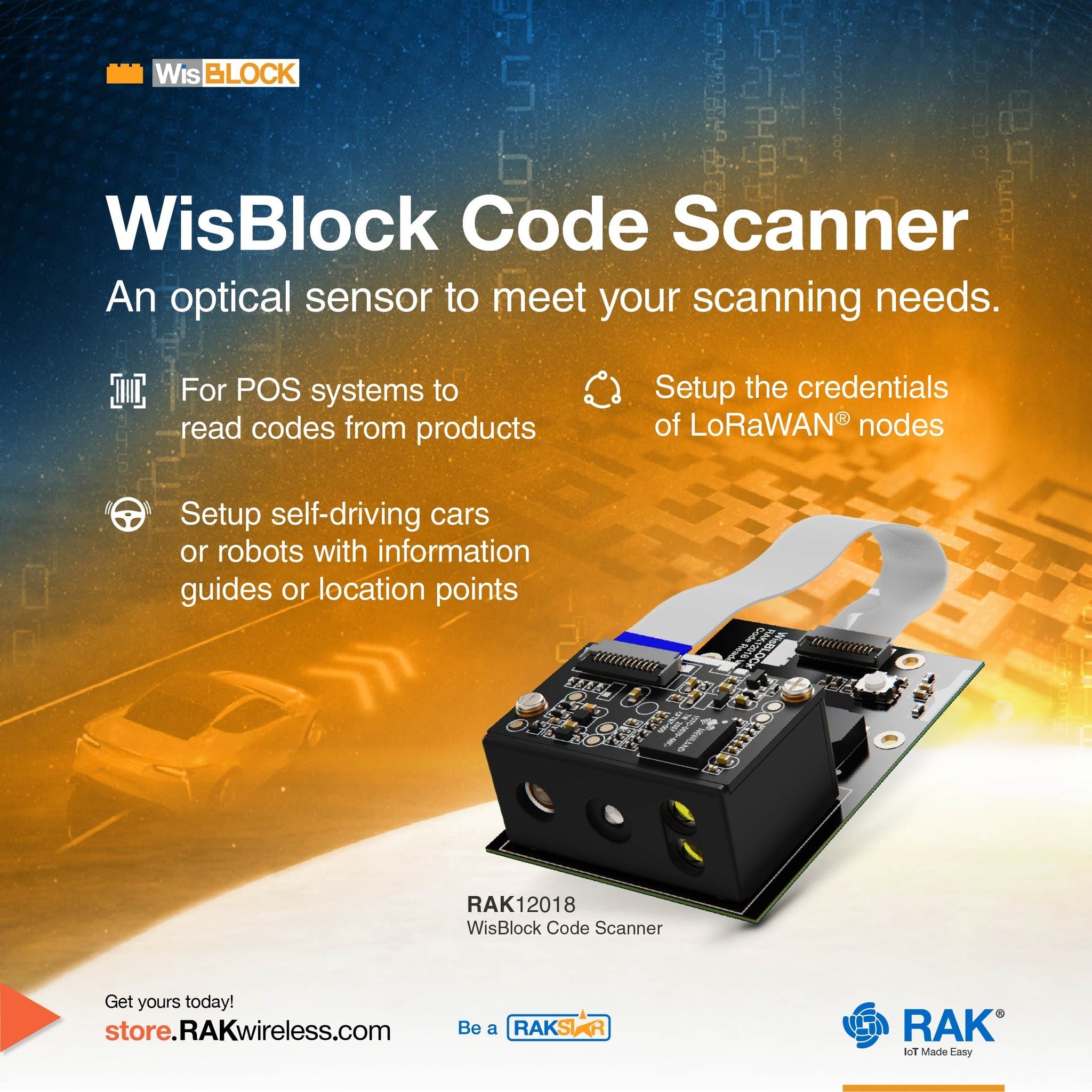 WisBlock Code Scanner RAK12018