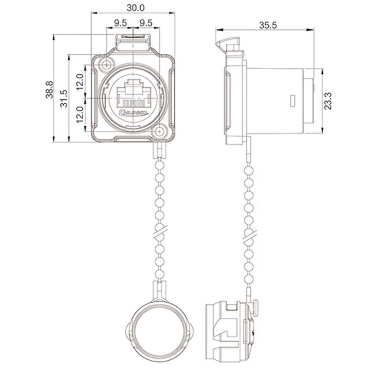 Conector Serie BD-24 RJ45 Socket Soldar CNLINKO