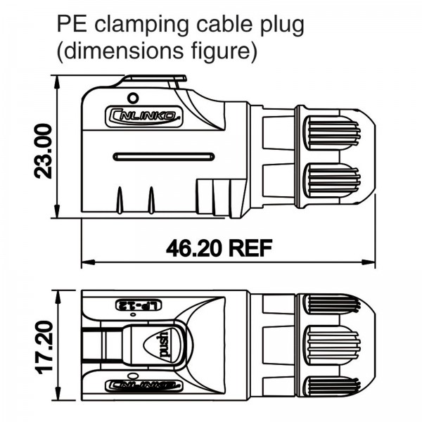 Conector Serie LP-12 Macho 2 Pines Plug Soldar CNLINKO