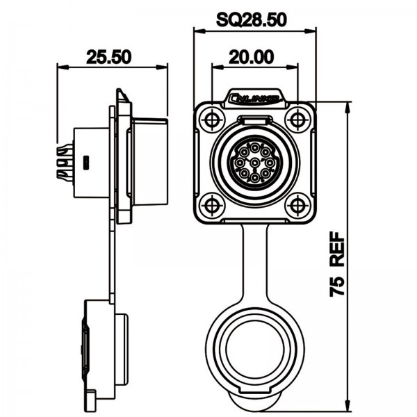 Conector Serie LP-16 Hembra 9 Pines Socket Soldar CNLINKO