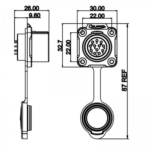 Conector Serie LP-20 Hembra 12 Pines Socket Soldar CNLINKO