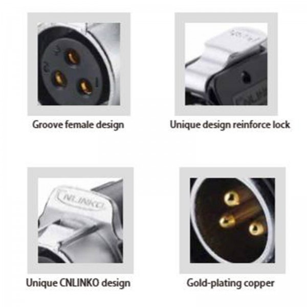 Conector Serie LP-20 Macho 4 Pines Plug Soldar CNLINKO
