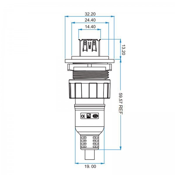 Conector Serie YU-USB USB Cable 1Metro plug CNLINKO