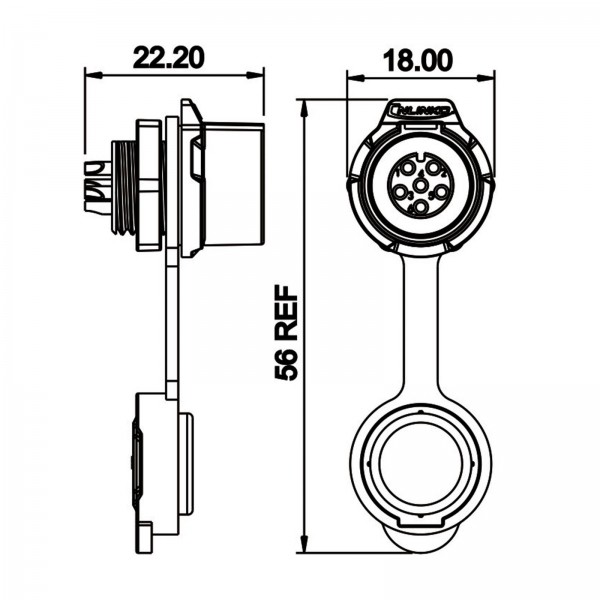 Conector Serie LP-12 Hembra 6 Pines Socket Soldar CNLINKO