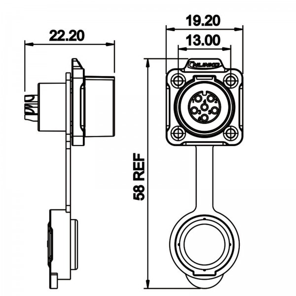 Conector Serie LP-12 Hembra 6 Pines Socket Soldar CNLINKO