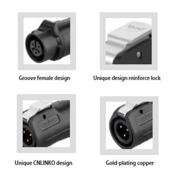 Conector Serie LP-12 hembra volante 7 Pines Plug Soldar CNLINKO