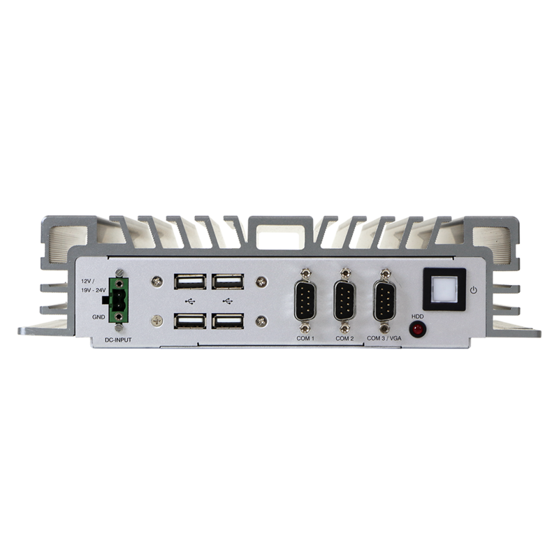 Intel 8th Gen Core i LGA1151 CPU, H310, 2 DDR4 memory, 4 USB3.1, 4 USB2.0, 2 RS-232/422/485, 2x GbE, 1 VGA, 2 DP, Line out, Mic In, DC 12/19~28V, Phoenix Connector   