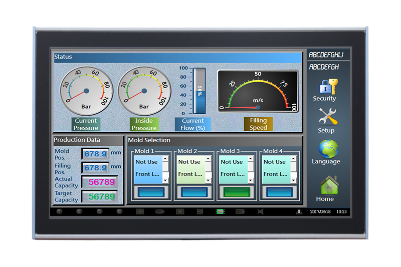 21.5" 16:9 (1920 x 1080), 250nits, Fanless Panel PC with Intel Celeron J1900 GHz CPU, Projected Capacitive Touch, 2 USB 3.0, 2 USB 2.0, 3 RS-232, 1 RS-232/422/485, Line out, 8-bit DIO, 2 GbE, 1 VGA, 1 HDMI, DC 9-36 V, Phoenix Connector