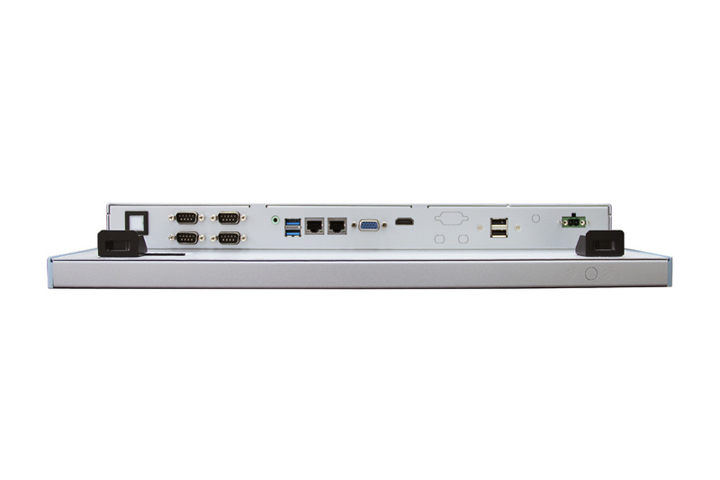 21.5" 16:9 (1920 x 1080), 250nits, Fanless Panel PC with Intel Celeron J1900 GHz CPU, Projected Capacitive Touch, 2 USB 3.0, 2 USB 2.0, 3 RS-232, 1 RS-232/422/485, Line out, 8-bit DIO, 2 GbE, 1 VGA, 1 HDMI, DC 9-36 V, Phoenix Connector