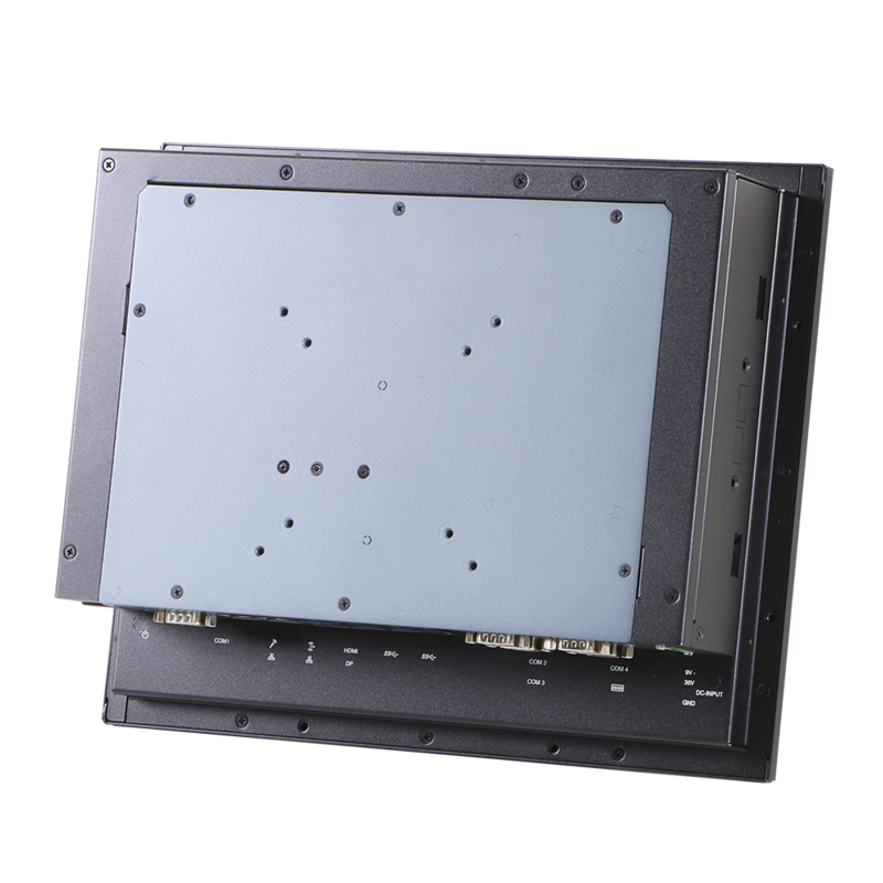 12" 4:3 (1024 x 768), 450nits, Fanless Panel PC with Intel Celeron  N3350 CPU, 5-wire Resistive Touch, 2 USB 3.0, 2 USB 2.0, 3 RS-232, 1 RS-232/422/485, 8-bit DIO, Line Out, 2 GbE, 1 HDMI, 1 VGA, 9~36V DC in, Phoenix Connector