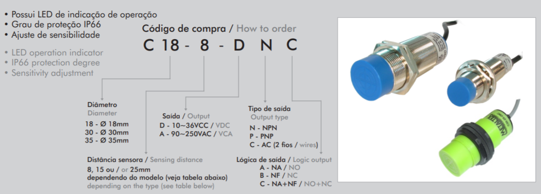 Sensor inductivo no rasado M8 SN: 2mm NPN 3 hilos - 1NA
