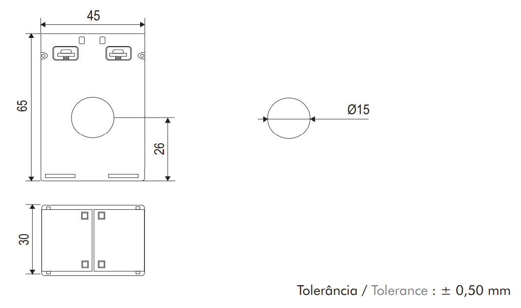 Transformador de Corriente 0-60A / 0-5A