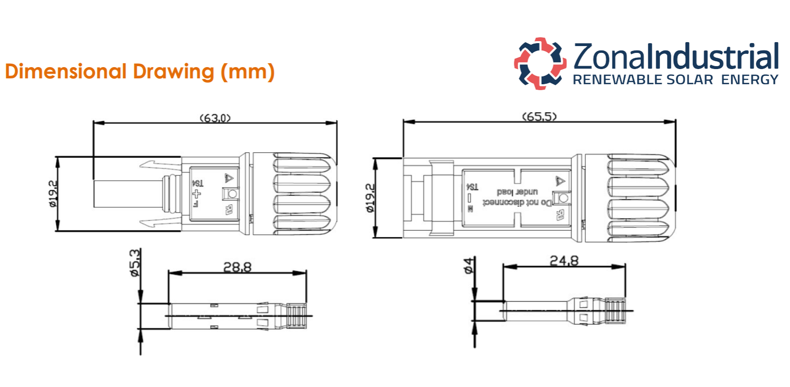 Set conector MC4 1500V par macho y hembra