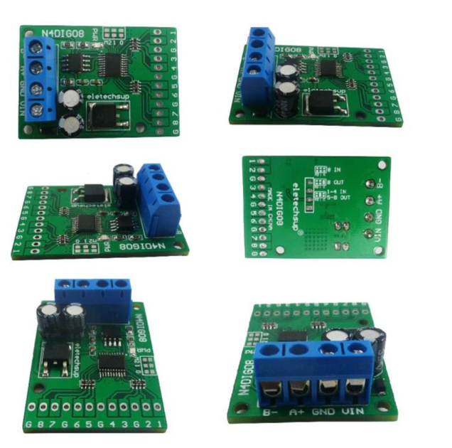 Módulo de entrada y salida RS485 TTL de 8 canales CC, interruptor Digital NPN PNP, Control de adquisición de cantidad, tres modos de función