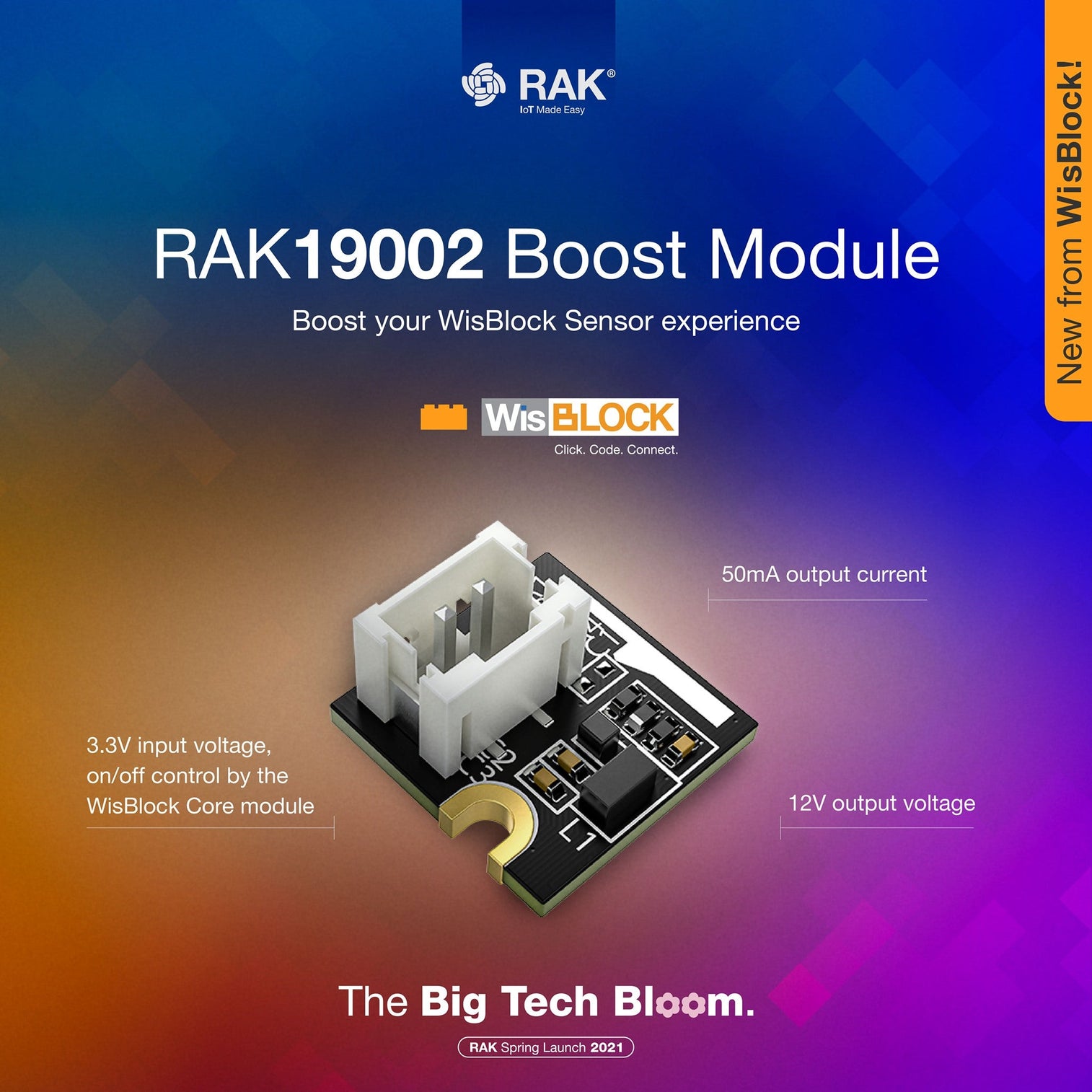 Módulo convertidor Boost elevador Texas Instruments TPS61046 RAK19002