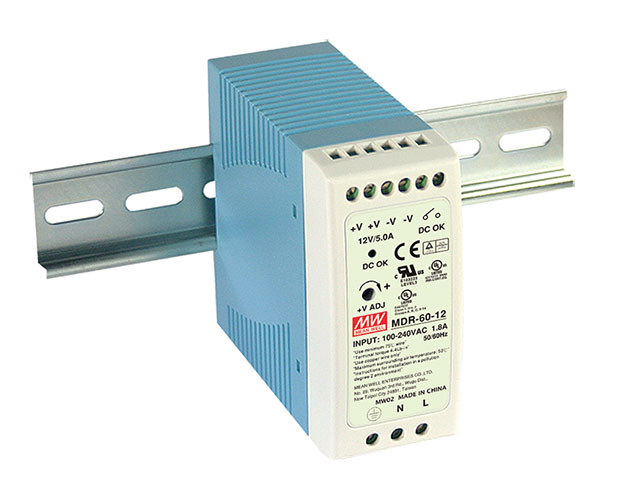 Fuente de Poder Mean Well MDR-60-24 Riel DIN 24VDC 60W 2.5A