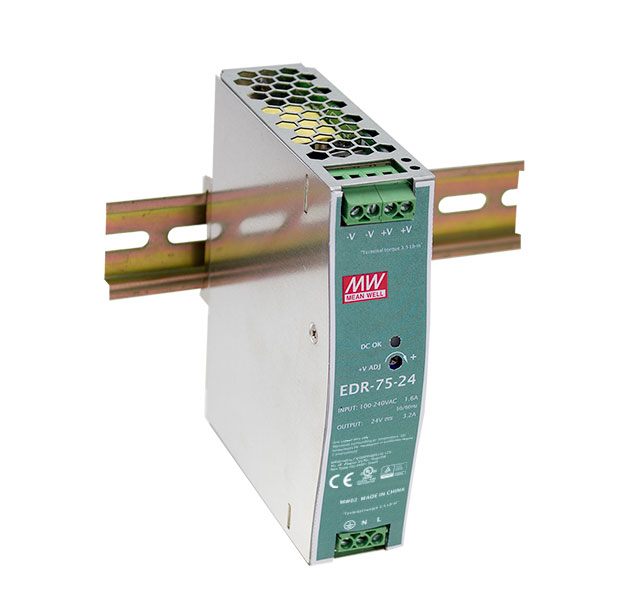 Fuente de Poder Mean Well EDR-75-48 Riel DIN 48VDC 76.8W 1.6A