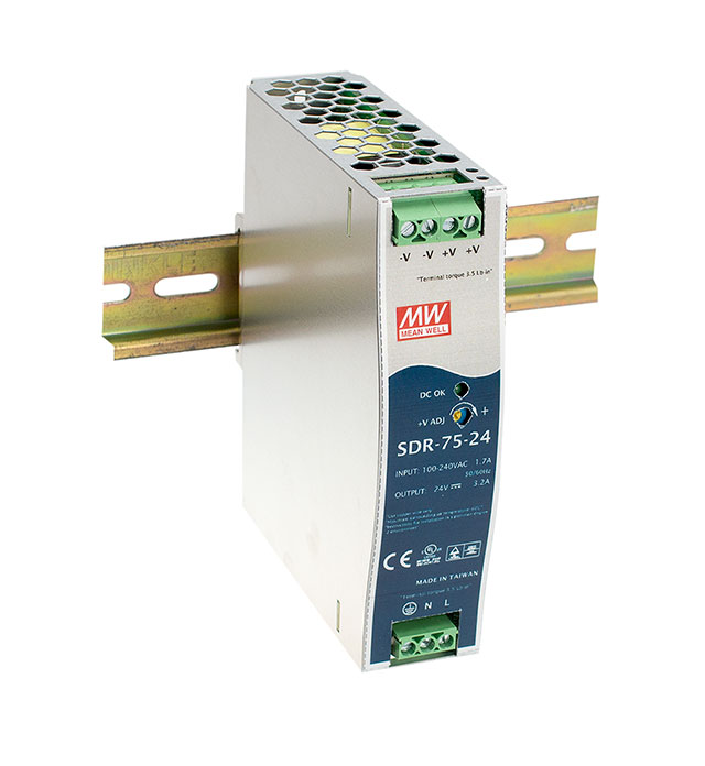 Fuente de Poder Mean Well SDR-75-12 Riel DIN 12VDC 75.6W 6.3A