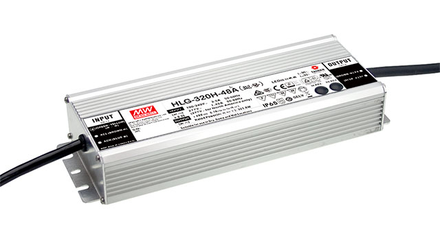 Driver LED Mean Well HLG-320H-54A 54VDC 321.3W 5.95A Io/Vo Ajuste manual