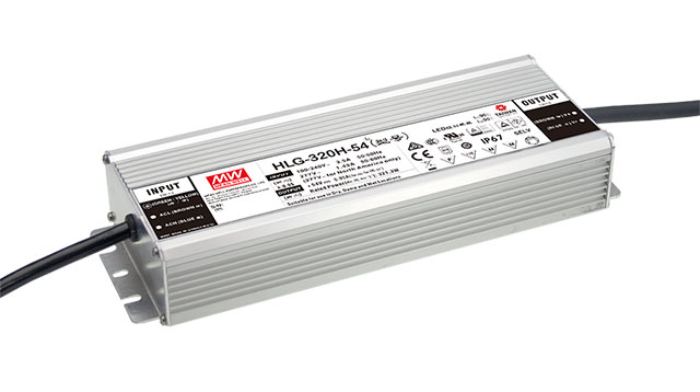Driver LED Mean Well HLG-320H-54B 54VDC 321.3W 5.95A Dimmer 3 en 1