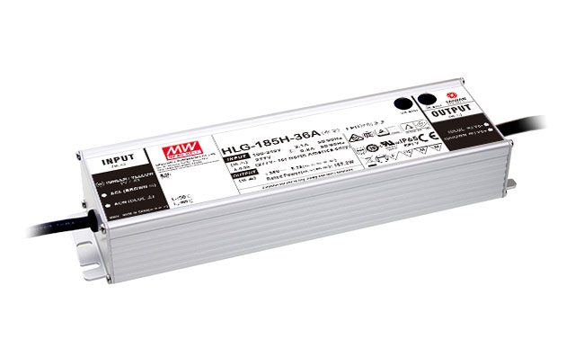 Driver LED Mean Well HLG-185H-36A 36VDC 187.2W 5.2A Io/Vo Ajuste manual