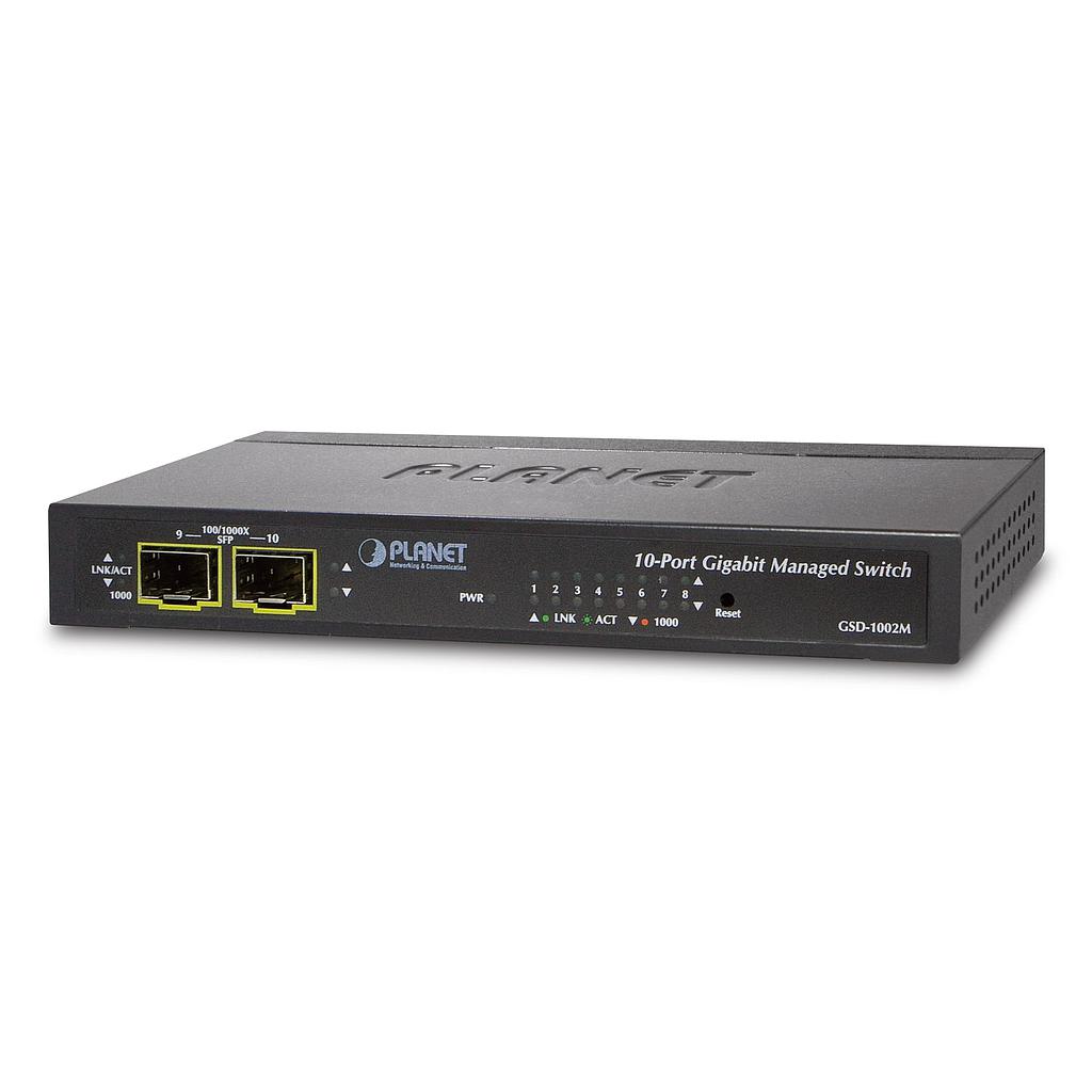 8-Port 10/100/1000Mbps + 2-Port 100/1000X SFP Managed Desktop Switch