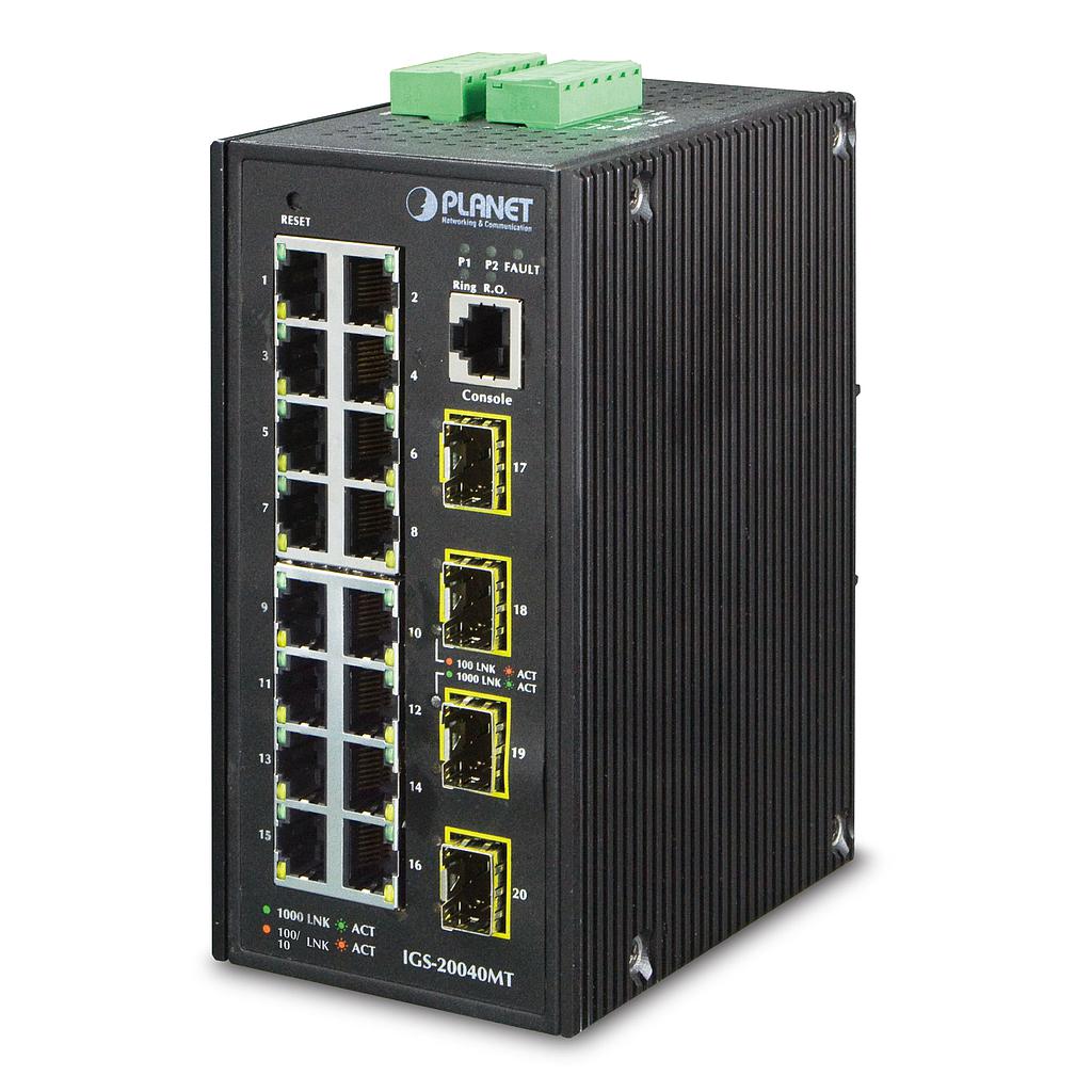 L2+ Industrial 16-Port 10/100/1000T + 4 100/1000X SFP 