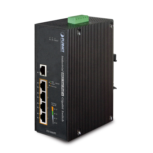 Industrial 5-Port Gigabit Switch 4-Port 802.3at PoE+