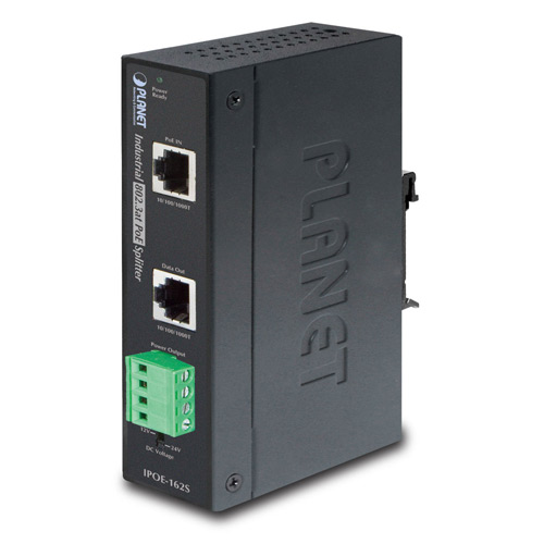 IP30, Industrial 802.3at High Power PoE  Splitter - 12V & 24V (-40 to 75 C)