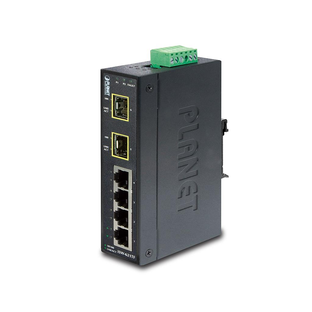 Switch Ethernet industrial SFP 4-Port Industrial Ethernet Switch + 2-Port SFP Fiber (-40 - 75 C)