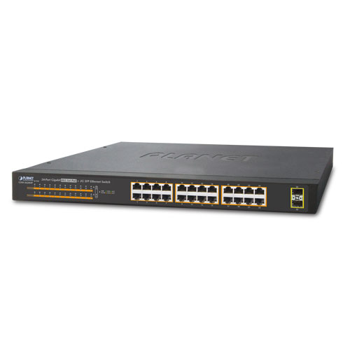 24-Port 10/100/1000T 802.3at PoE + 2-Port 1000X SFP Gigabit 