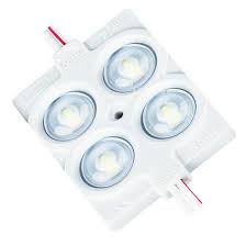 Módulo LED 4 SMD2835 12V CC 6000K-6500K 170° lente 2.4W