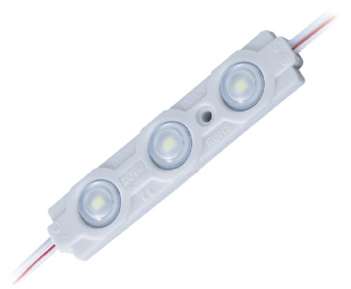 Módulo LED 12V 3 LED SMD2835 - 6000K-6500K 160° lente 1W