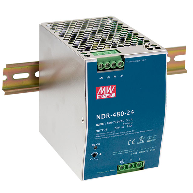 Fuente de Poder Mean Well NDR-480-48 Riel DIN 48VDC 480W 10A
