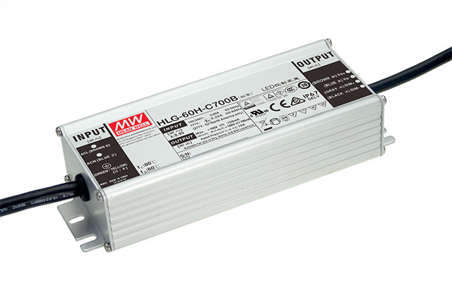 Driver LED Mean Well HLG-60H-C700B 50-100VDC 70W 700mA Dimmer 3 en 1