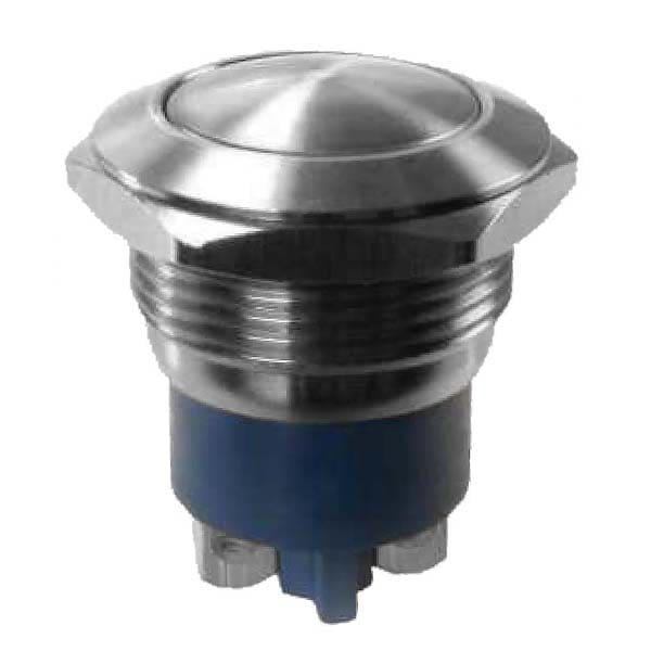Botónera antivandalismo 19mm acero inoxidable 1NA momentáneo redondeado