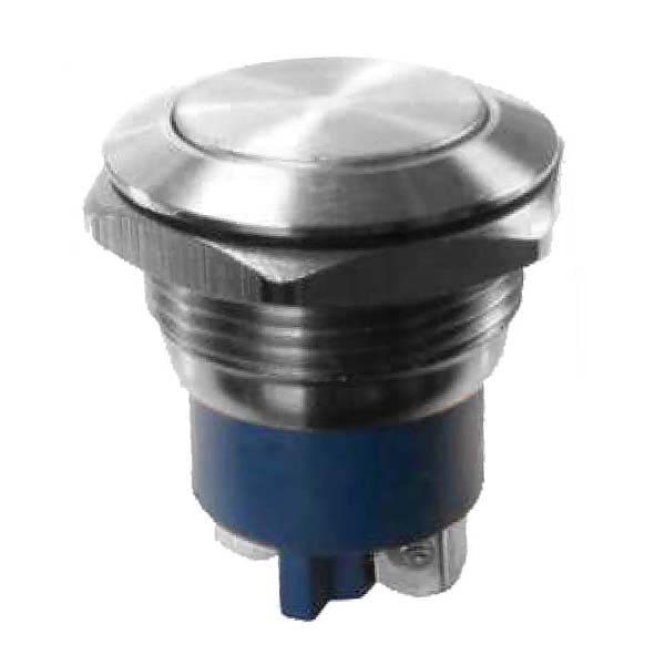 Botónera antivandalismo 19mm acero inoxidable 1NA momentáneo plano
