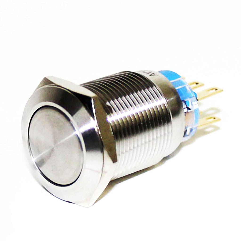 Botónera antivandalismo 19mm acero inoxidable 2 inversores con retención