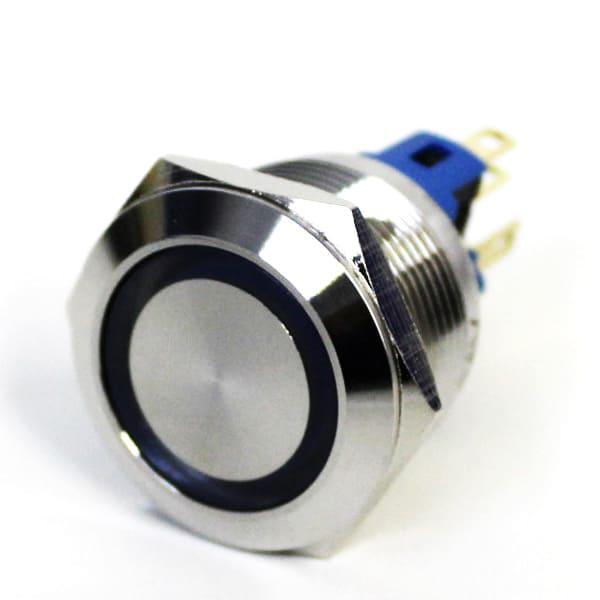 Botónera antivandalismo iluminado azul 22mm 24VCA/CC