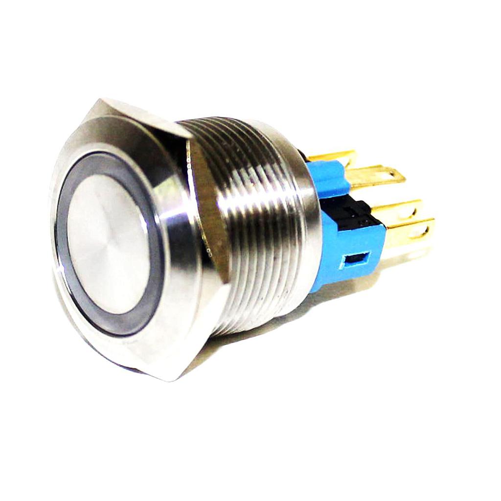 Botónera antivandalismo iluminado blanco 22mm 12VCA/CC
