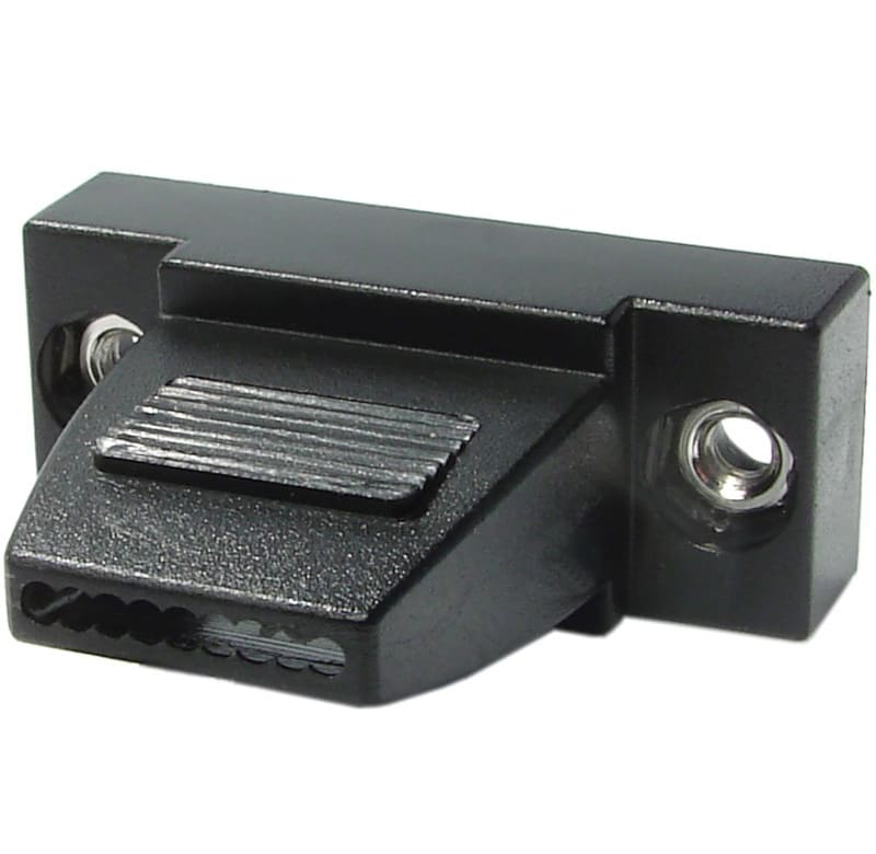 Tapa plástica Conector DB negra 9 vías salida para cable plano 9 vías