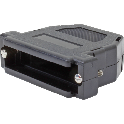 Tapa plástica Conector DB negra 25 vías, snap, con Kit retencción Macho corto