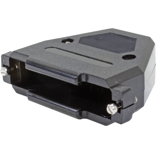 Tapa plástica Conector DB negra 37 vías, tornillo, con Kit retencción Macho corto