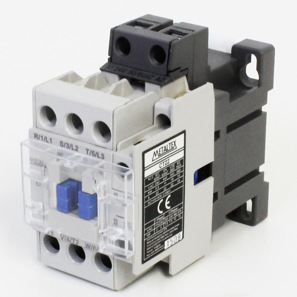 Contactor Tripolar 22A/AC3 Bobina 220VCA Auxiliar 1NA+1NC