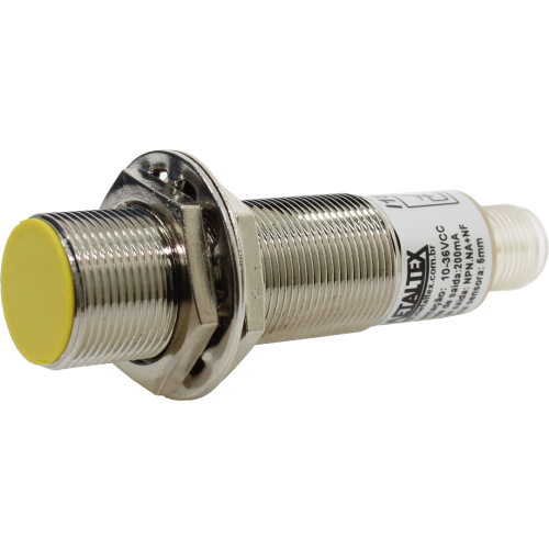 Sensor inductivo rasado M18 SN: 5mm - NPN con Conector M12 - 1NA + 1NC