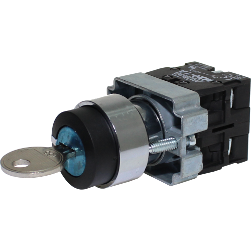 Selectora con llave 22mm metálico 3 posiciones con retorno I/D 45G 2NA