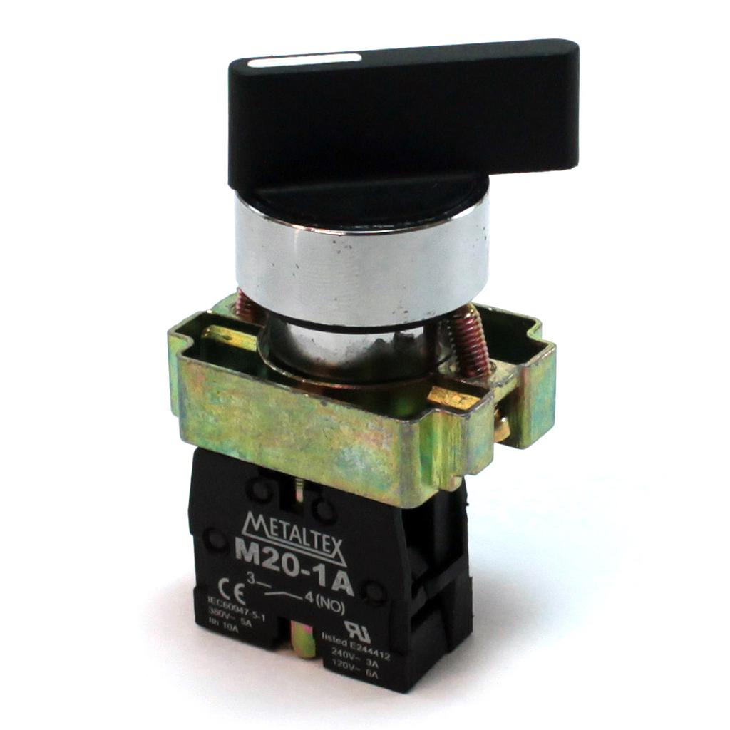 Selectora metálico knob largo 2 posiciones fijas 90G 1NA