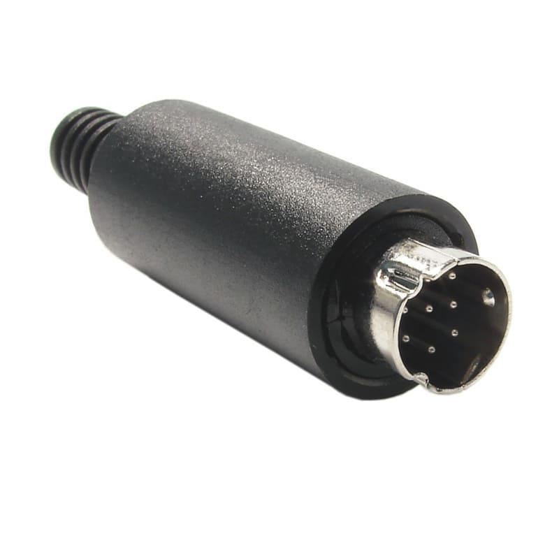 Conector MIN-DIN macho para cable, 6 pines