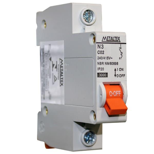 Interruptor automático 3KA 1 polo Curva C 2A